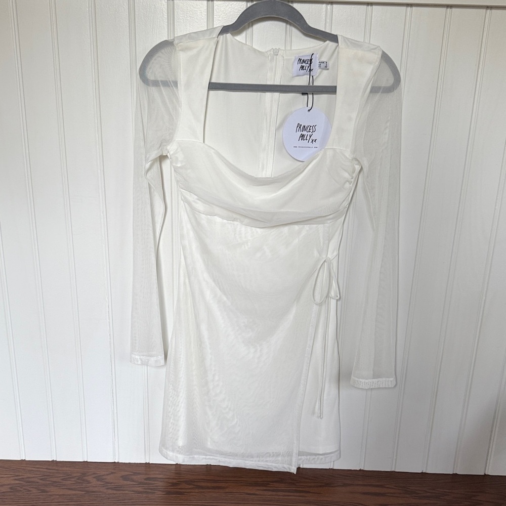 Princess Polly White Long Sleeve Dress